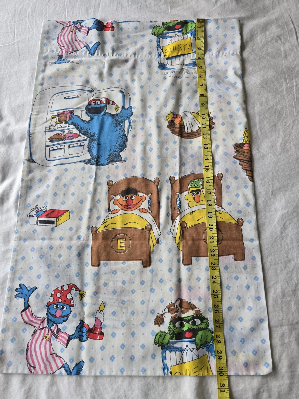 Children's Sesame Street Pillowcase in White with Multicolor Characters
